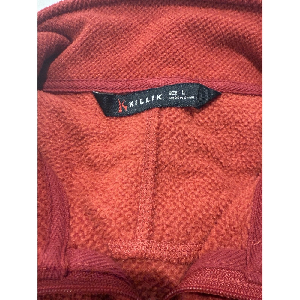 Killik Mens 1/4 Zip Mock Neck Long Sleeve Sweater Red Size Large L - Picture 6 of 6